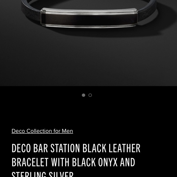 David Yurman BLACK LEATHER with black onyx - Picture 3 of 3